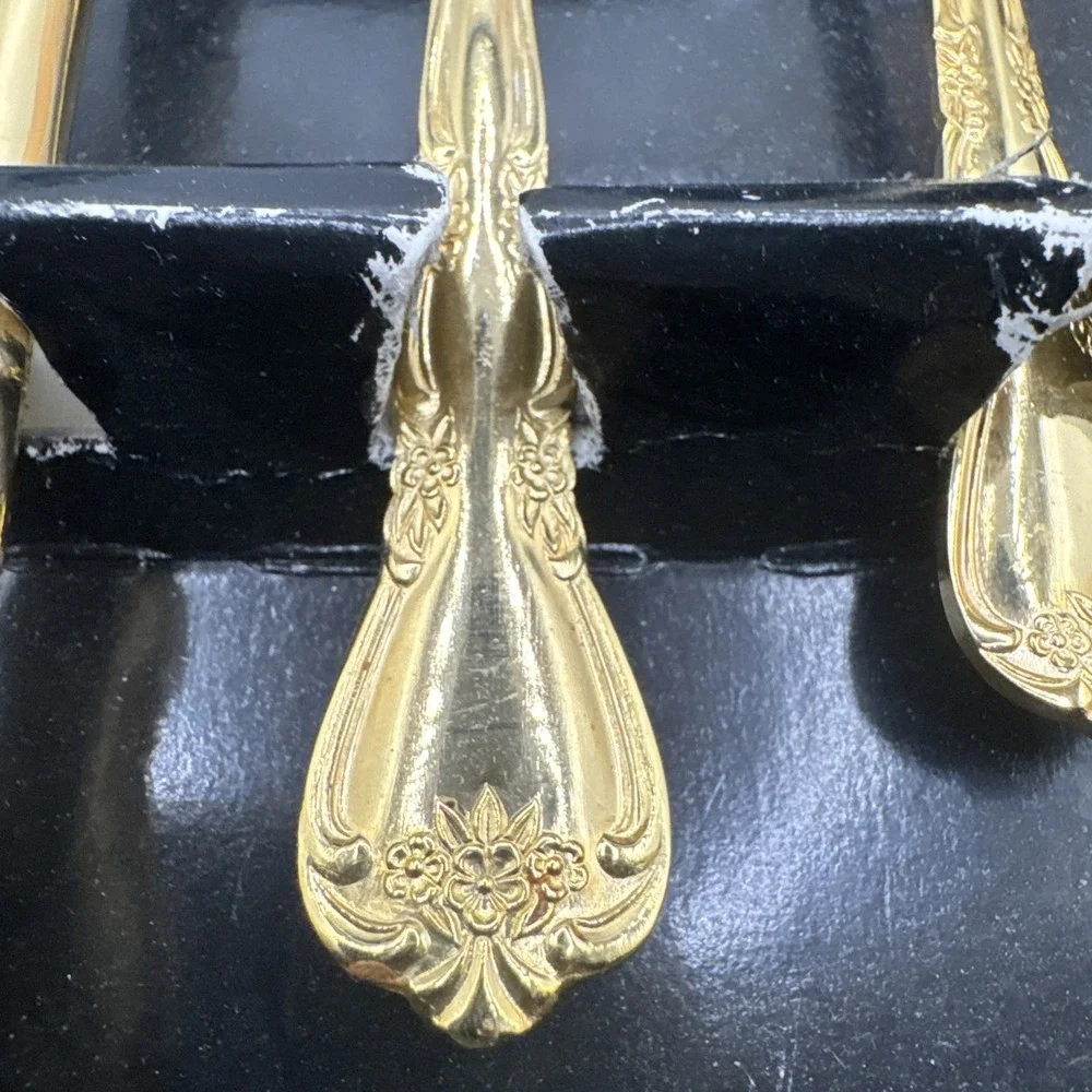 Oxford Hall Golden Collection Gold Rose‎ Flute Flatware Set - 23 Pieces